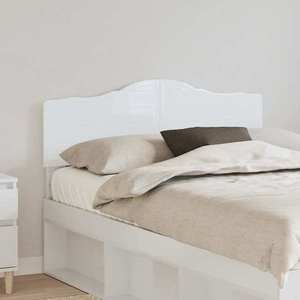 vidaXL Tăblie cap cu headboard Alb lucios 120 cm Lemn compozit imagine