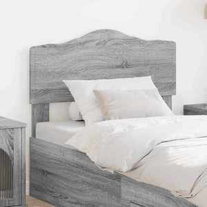 vidaXL Tăblie cap cu headboard Gri Sonoma 100 cm Lemn compozit imagine