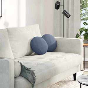 vidaXL Perne de Șezut 2 pcs albastru Ø 30 cm Țesătură din corduroy imagine