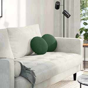 vidaXL Perne de Șezut 2 pcs Verde închis Ø 30 cm Țesătură din corduroy imagine