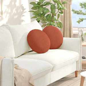 vidaXL Perne de Șezut 2 pcs Roșu portocalie Ø 40 cm imagine