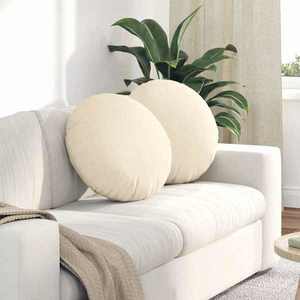 vidaXL Perne de Șezut 2 pcs Crem Ø 50 cm Țesătură din corduroy imagine