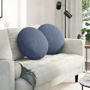 vidaXL Perne de Șezut 2 pcs albastru Ø 50 cm Țesătură din corduroy imagine