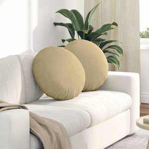 vidaXL Perne de Șezut 2 pcs Gri Verde Ø 50 cm Țesătură din corduroy imagine