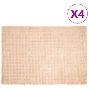 vidaXL Pătură din Blană sintetică de Iepure 4 pcs Bej 150 x 220 cm imagine