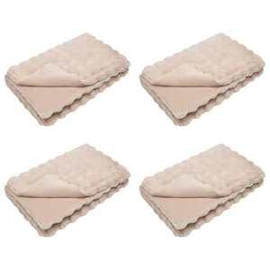 vidaXL Pătură din Blană sintetică de Iepure 4 pcs Bej 240 x 270 cm imagine