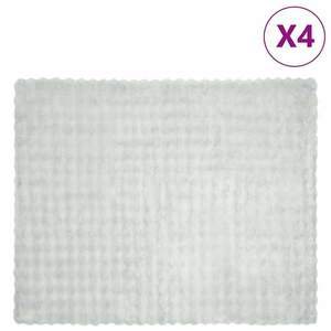 vidaXL Pătură din Blană sintetică de Iepure 4 pcs Gri 130 x 150 cm imagine