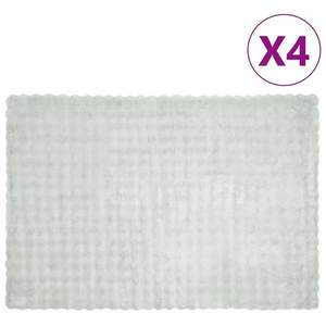vidaXL Pătură din Blană sintetică de Iepure 4 pcs Gri 150 x 220 cm imagine