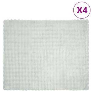 vidaXL Pătură din Blană sintetică de Iepure 4 pcs Gri 220 x 240 cm imagine