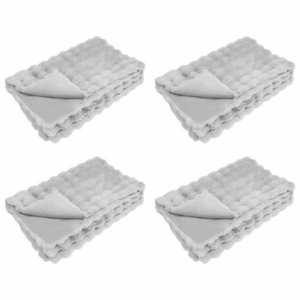 vidaXL Pătură din Blană sintetică de Iepure 4 pcs Gri 240 x 270 cm imagine