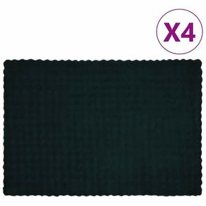 vidaXL Pătură din Blană sintetică de Iepure 4 pcs Verde închis imagine