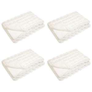 vidaXL Pătură din Blană sintetică de Iepure 4 pcs Alb 150 x 220 cm imagine