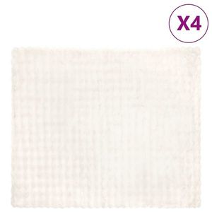 vidaXL Pătură din Blană sintetică de Iepure 4 pcs Alb 240 x 270 cm imagine