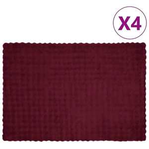 vidaXL Pătură din Blană sintetică de Iepure 4 pcs Roșu Bordeaux imagine