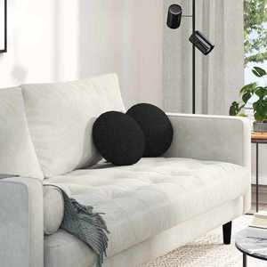 vidaXL Perne de Șezut 2 pcs Negru Ø30 x 13 cm țesătură imagine