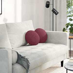 vidaXL Perne de Șezut 2 pcs Roșu Vin Ø30 x 13 cm țesătură imagine