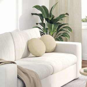 vidaXL Perne de Șezut 2 pcs Crem Ø30 x 13 cm țesătură imagine