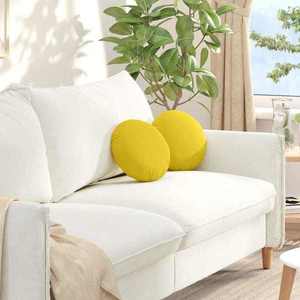 vidaXL Perne de Șezut 2 pcs Galben Deschis Ø30 x 13 cm țesătură imagine