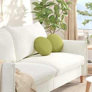 vidaXL Perne de Șezut 2 pcs Verde deschis Ø30 x 13 cm țesătură imagine