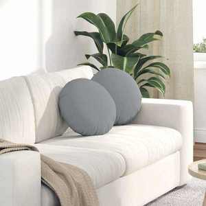 vidaXL Perne de Șezut 2 pcs Gri deschis Ø40 x 13 cm țesătură imagine