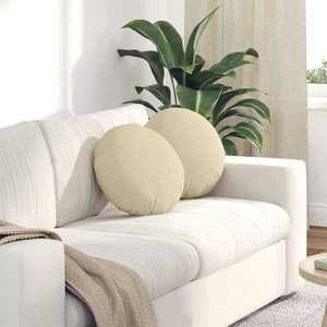 vidaXL Perne de Șezut 2 pcs Crem Ø40 x 13 cm țesătură imagine