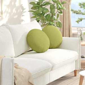 vidaXL Perne de Șezut 2 pcs Verde deschis Ø40 x 13 cm țesătură imagine