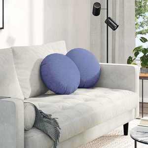 vidaXL Perne de Șezut 2 pcs Albastru Jeans Ø40 x 13 cm țesătură imagine