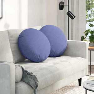 vidaXL Perne de Șezut 2 pcs Albastru Jeans Ø50 x 19 cm țesătură imagine