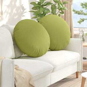 vidaXL Perne de Șezut 2 pcs Verde deschis Ø60 x 21 cm țesătură imagine