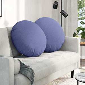 vidaXL Perne de Șezut 2 pcs Albastru Jeans Ø60 x 21 cm țesătură imagine