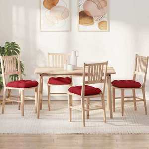 vidaXL Perne de Șezut 4 pcs Roșu 45 x 45 x 12 cm țesătură imagine