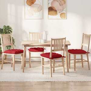 vidaXL Perne de Șezut 2 pcs Roșu 40 x 40 x 6 cm țesătură imagine