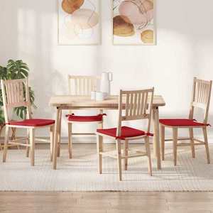 vidaXL Perne de Șezut 4 pcs Roșu 40 x 40 x 3 cm țesătură imagine