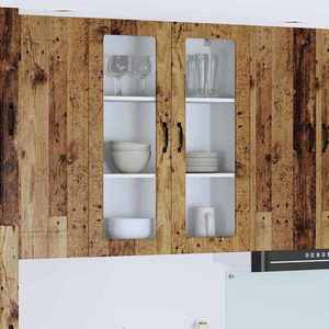 vidaXL Dulap suspendat de bucătărie cu ușă Lemn Vechi 80 x 31 x 100 cm imagine