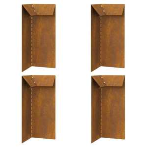 vidaXL Gard pentru melci 4 pcs Ruginit 10 x 10 x 25 cm imagine