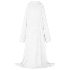 vidaXL Hanorac pătură Alb Flanelă imagine