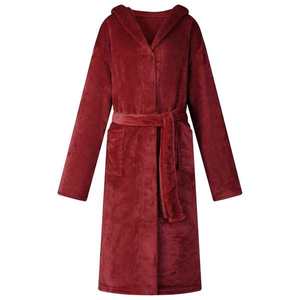 vidaXL Robe cu glugă Roșu Bordeaux xl Flanelă imagine