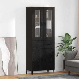 vidaXL Bufet Pe perete Stejar Negru 69, 5 x 34 x 180 cm Lemn compozit imagine