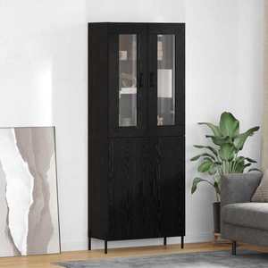 vidaXL Bufet Pe perete Stejar Negru 69, 5 x 34 x 180 cm Lemn compozit imagine