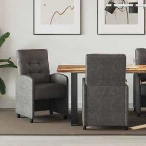 vidaXL Scaune de dining cu roți cu roți 2 pcs Negru 57 x 67 x 98 cm imagine