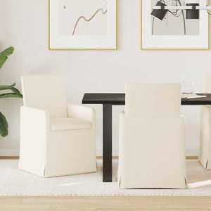 vidaXL Scaune de dining cu roți 2 pcs Bej 57 x 67 x 95 cm in imagine