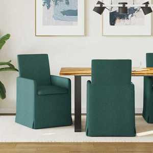 vidaXL Scaune de dining 2 pcs Verde închis 57 x 67 x 95 cm țesătură imagine