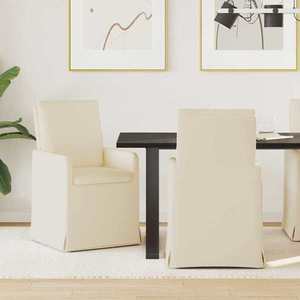 vidaXL Scaune de dining 2 pcs Bej 57 x 67 x 98 cm in imagine