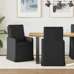 vidaXL Scaune de dining 2 pcs Negru 57 x 67 x 98 cm țesătură imagine