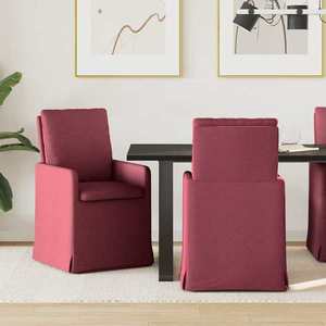 vidaXL Scaune de dining 2 pcs bordo 57 x 67 x 98 cm țesătură imagine