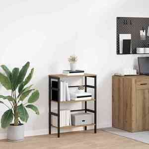 vidaXL Raft pentru cărți Stejar Artizanal 60 x 29, 5 x 81 cm imagine