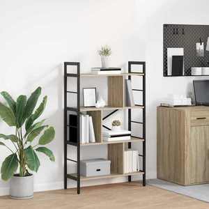 vidaXL Raft pentru cărți Stejar Sonoma 75 x 30 x 123, 5 cm imagine