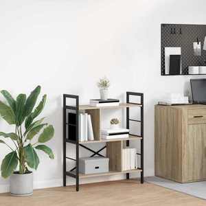 vidaXL Raft pentru cărți Stejar Sonoma 75 x 30 x 91 cm Lemn compozit imagine