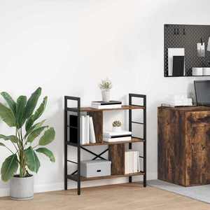 vidaXL Raft pentru cărți Stejar fumuriu 75 x 30 x 91 cm Lemn compozit imagine