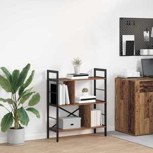 vidaXL Raft pentru cărți Lemn Vechi 75 x 30 x 91 cm Lemn compozit imagine